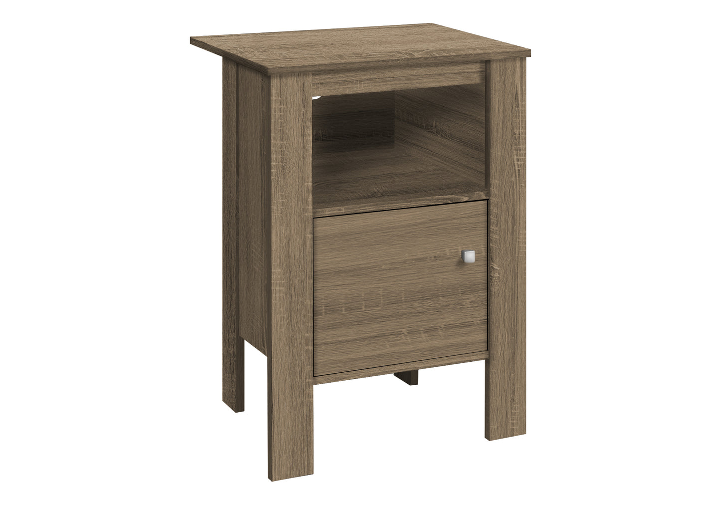 Table d'appoint transitionnelle avec rangement et fini taupe foncé