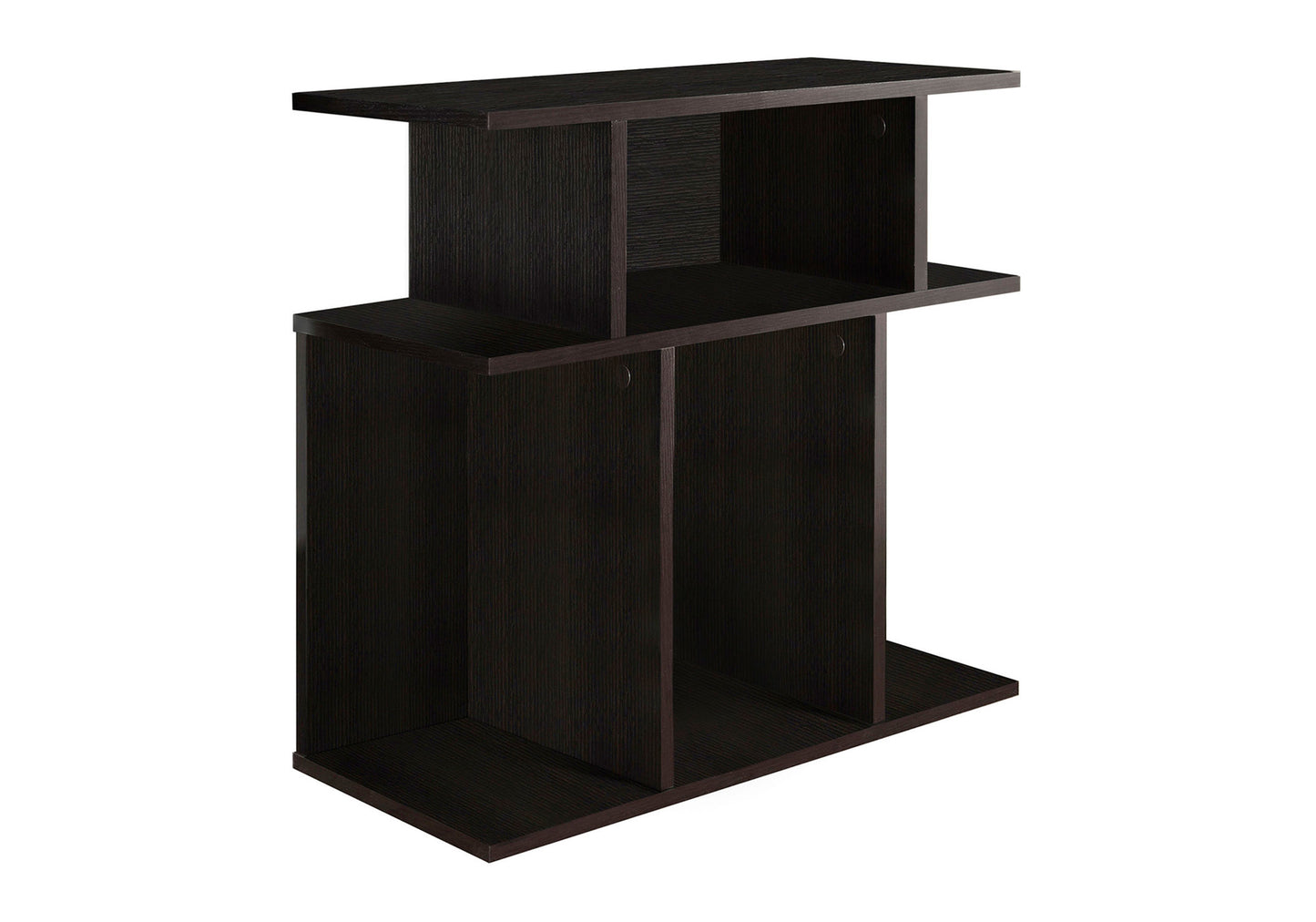 Table d'appoint contemporaine avec 6 étagères de rangement – Fini espresso