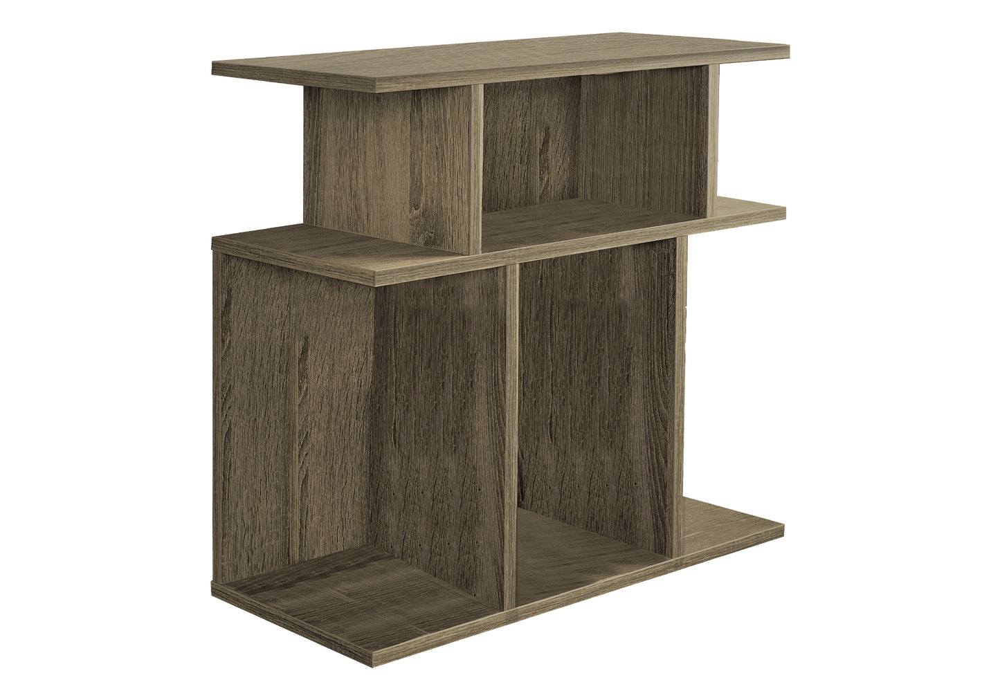 Table d'appoint contemporaine avec 6 étagères de rangement – Fini taupe foncé