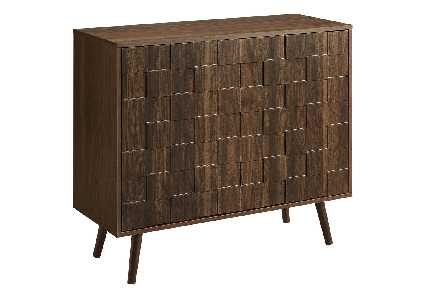 Commode d'appoint 2 portes - Noyer Foncé - Style Mid-Century – I 2789