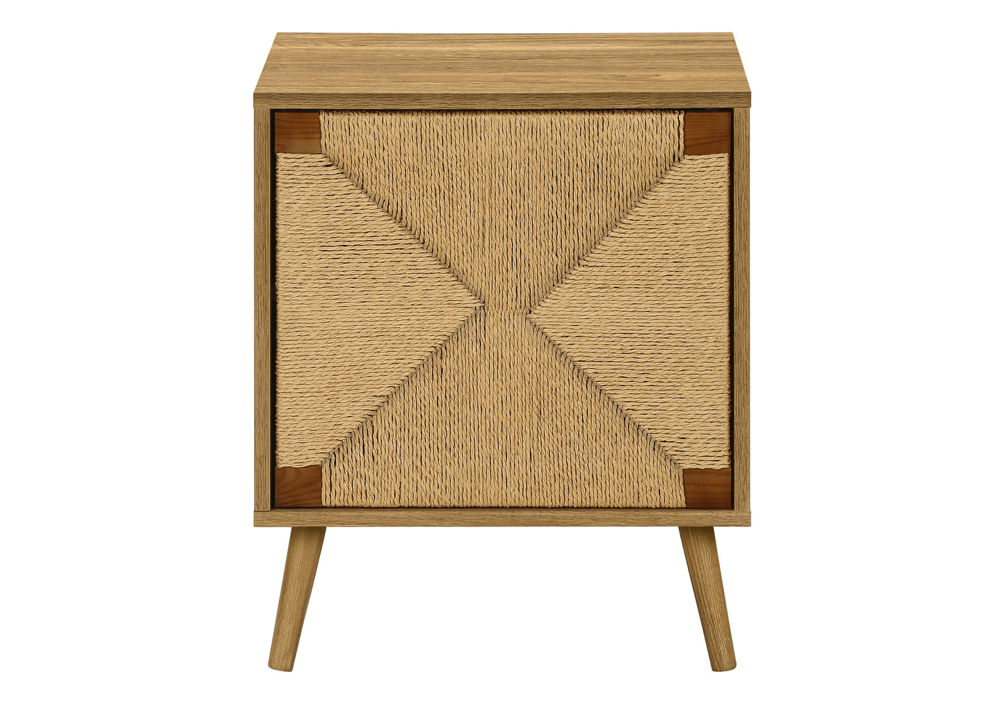 Table d'appoint moderne avec rangement et fini noyer clair