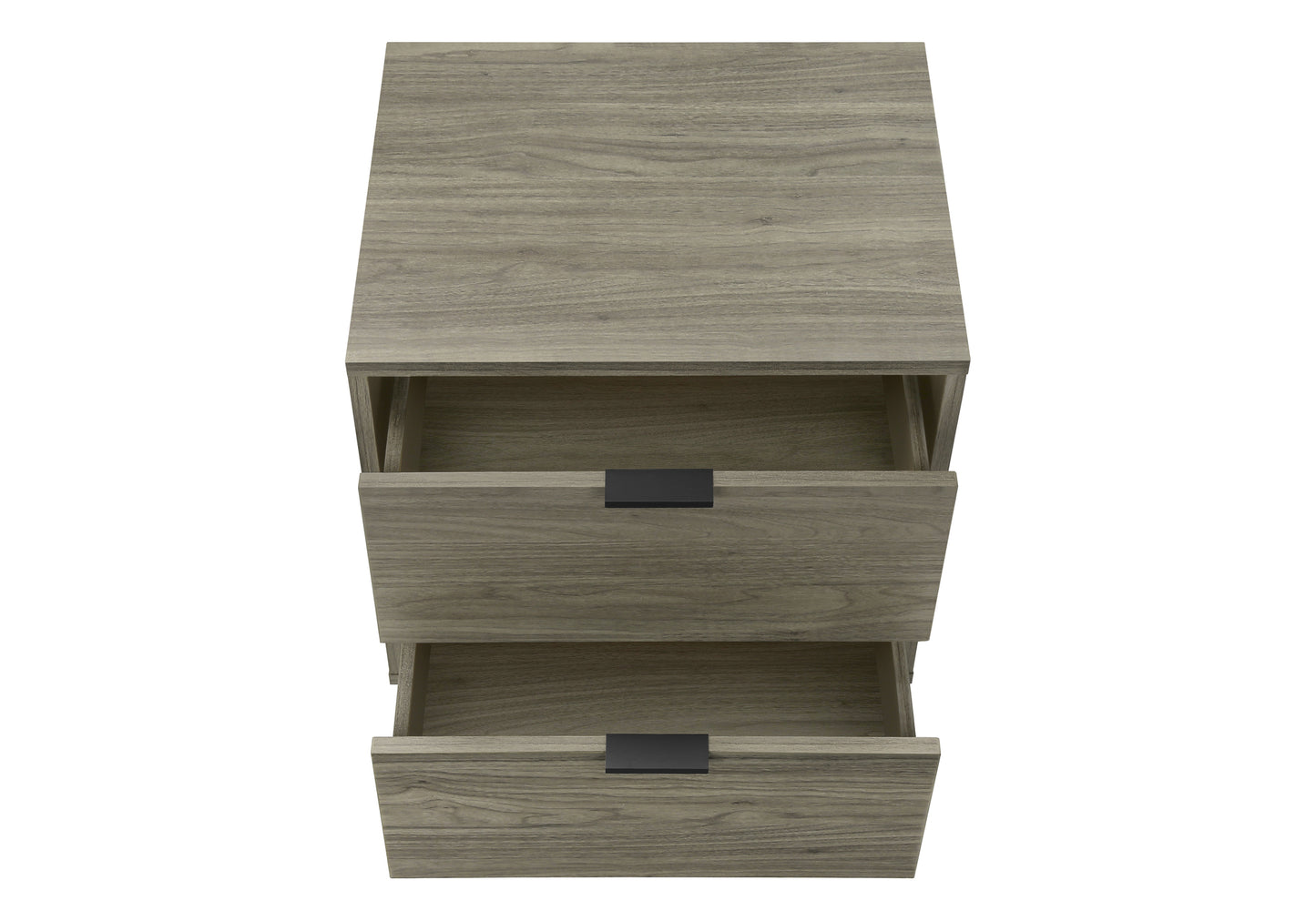 Table d'appoint contemporaine avec deux tiroirs et fini gris