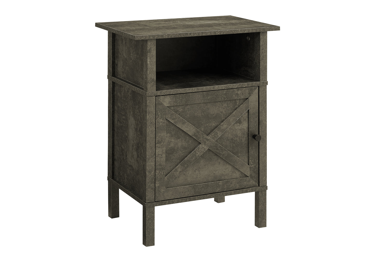 Table d'appoint transitionnelle avec rangement et fini bronze foncé