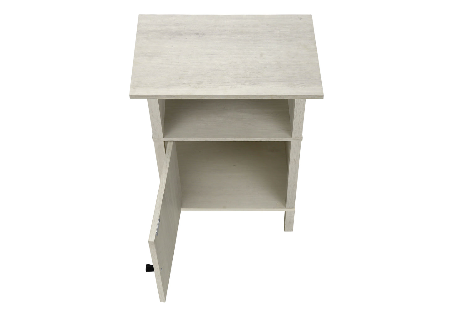 Table d'appoint transitionnelle avec rangement et fini chêne lavé