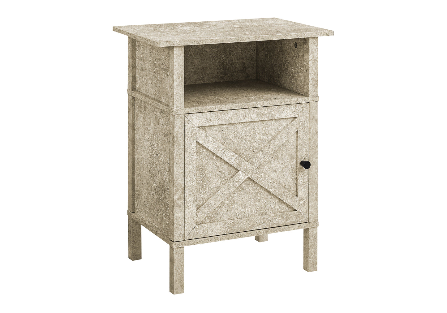 Table d'appoint transitionnelle avec rangement et fini pierre crème