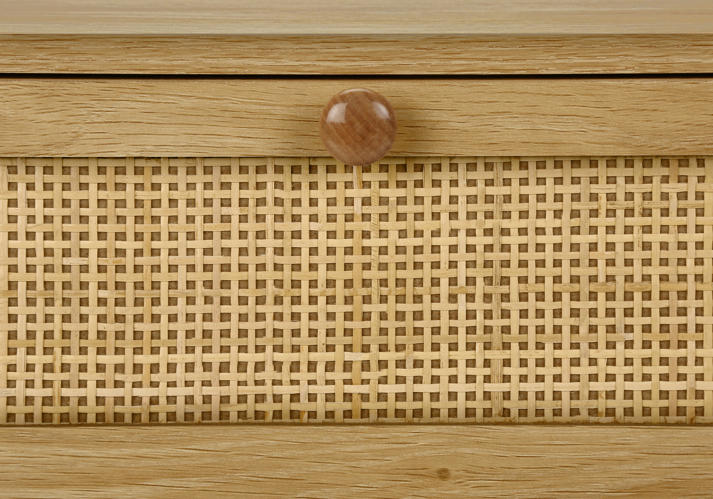 Table d'appoint transitionnelle avec rangement et fini naturel
