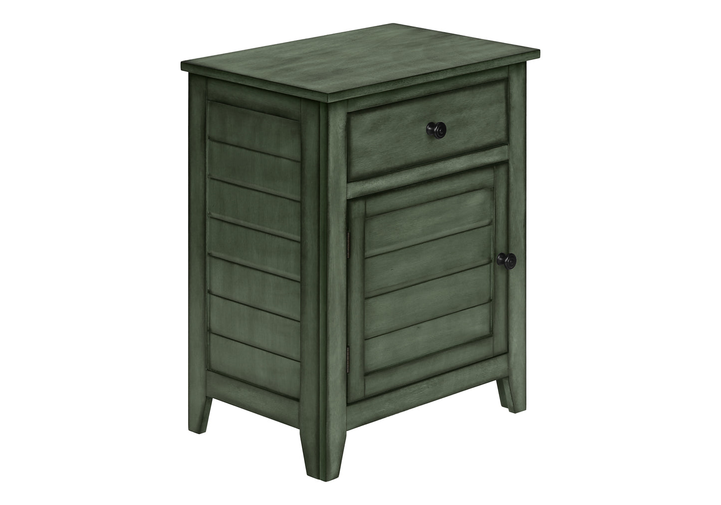 Table d'appoint transitionnelle avec rangement – Finition vert antique