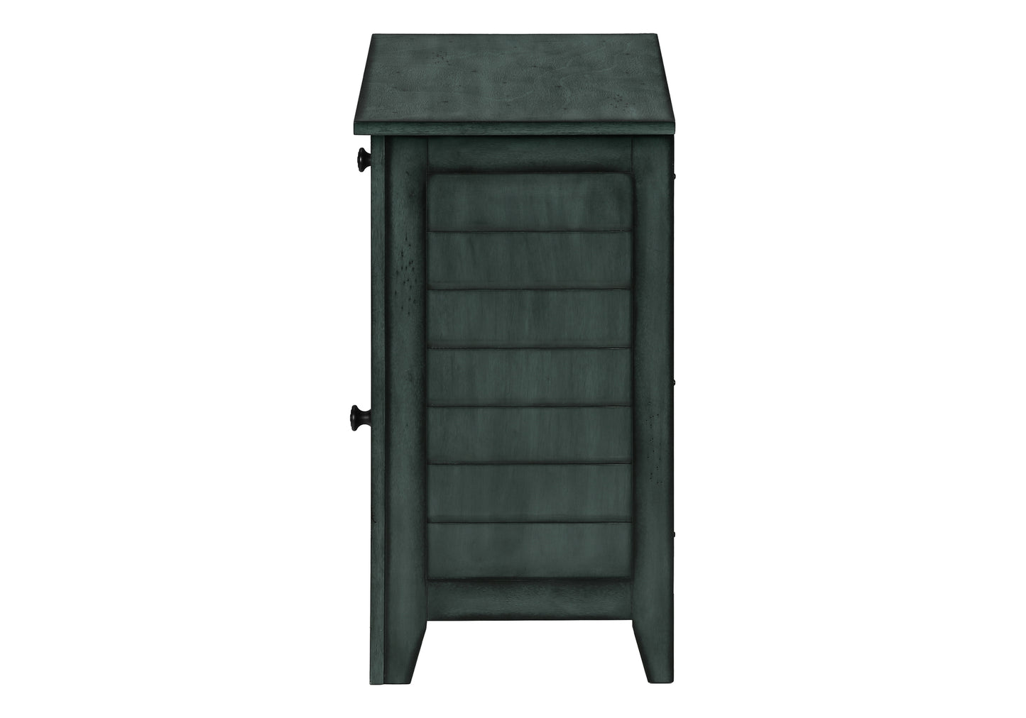 Table d'appoint transitionnelle avec rangement – Finition bleu antique