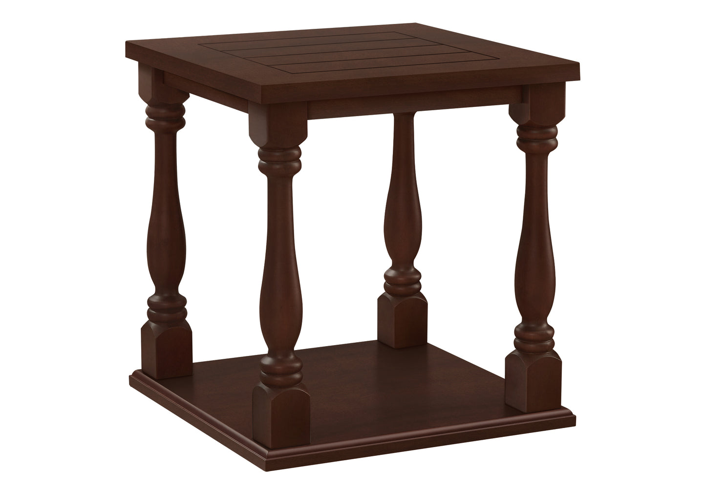 Table d'appoint traditionnelle à deux niveaux – Finition espresso