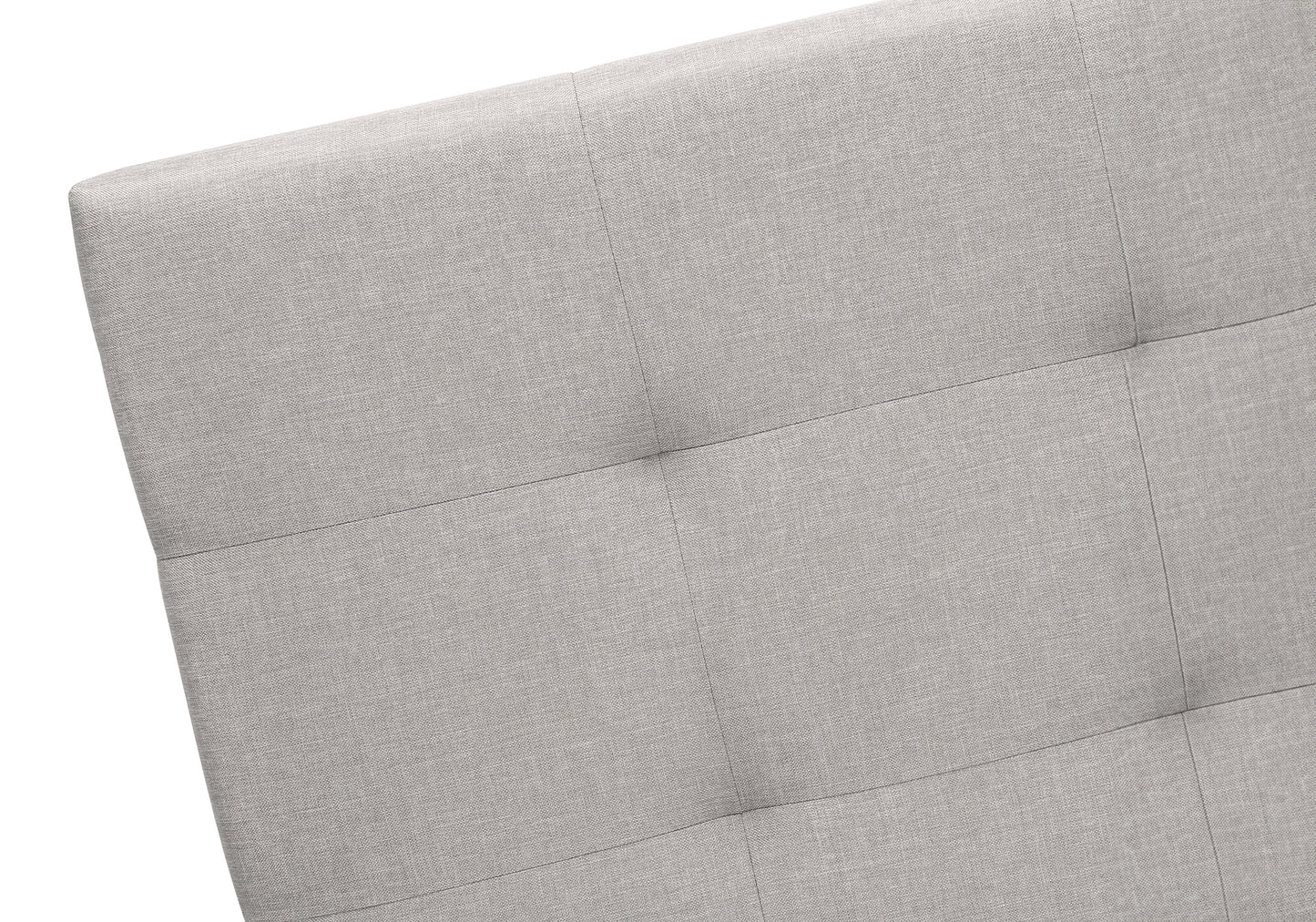Grand lit plateforme rembourré avec 2 tiroirs de rangement – Aspect lin gris