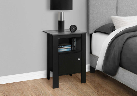 Table d'appoint transitionnelle avec rangement et fini noir/gris