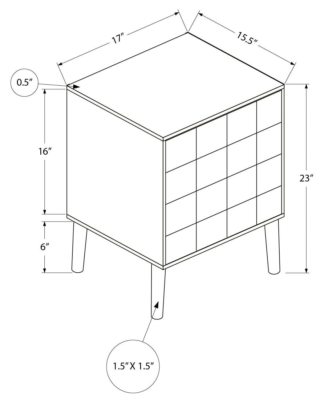 Table d'appoint moderne avec rangement et fini noyer