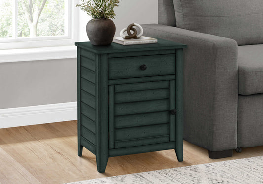 Table d'appoint transitionnelle avec rangement – Finition bleu antique