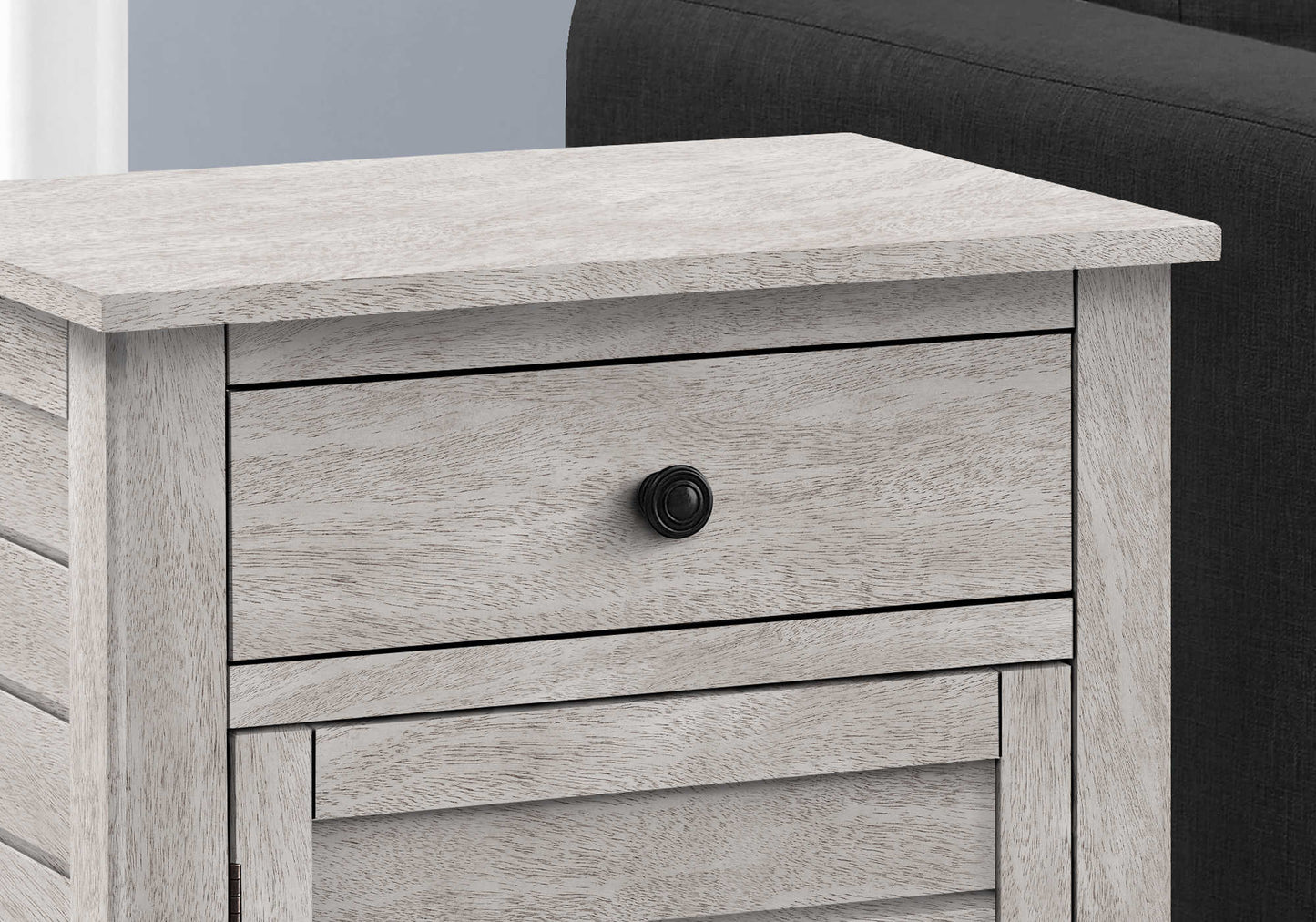 Table d'appoint transitionnelle avec rangement – Finition gris délavé
