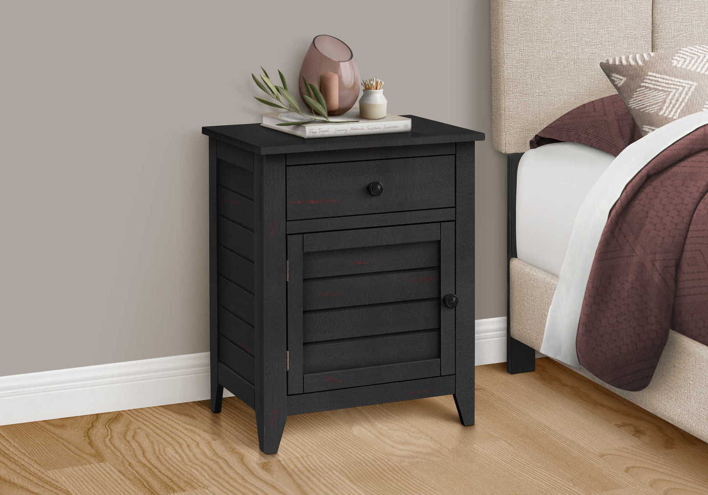 Table d'appoint transitionnelle avec rangement – Finition noir