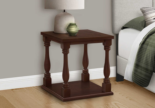 Table d'appoint traditionnelle à deux niveaux – Finition espresso